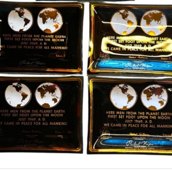 1969 Apollo 11 Moon Landing commemorative glass tray dish plate - Picture 4 of 5